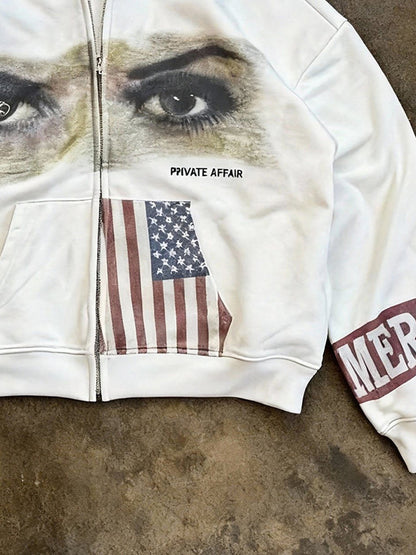 Hooded zipper hoodie