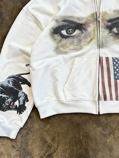 Hooded zipper hoodie